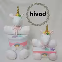 سطل و جادستمال طرح یونیکورن تمام مخمل