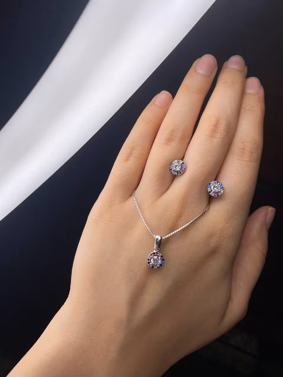 نیمست وارداتی نقره جواهری کد 00431