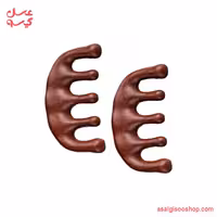 گواشا چوبی گردو ماساژور کف سر و گردن | Walnut Wooden Scalp and Neck Massager | کد 3091