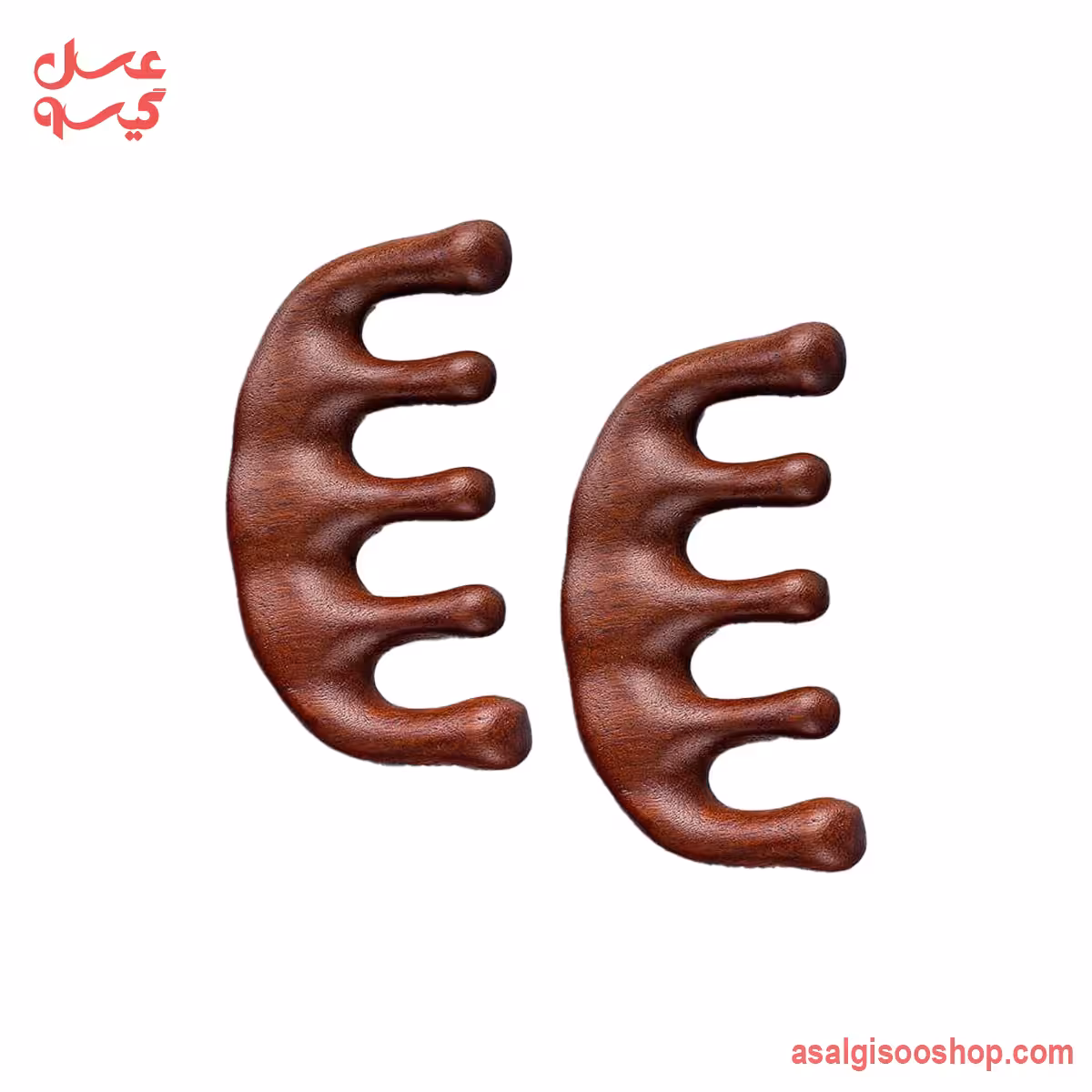 گواشا چوبی گردو ماساژور کف سر و گردن | Walnut Wooden Scalp and Neck Massager | کد 3091