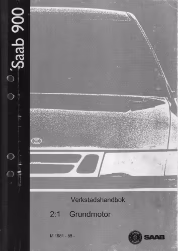 خرید و دانلود نسخه کامل کتاب SAAB 900, M 1981-88. Verkstadshandbok, 2:1 : Grundmotor