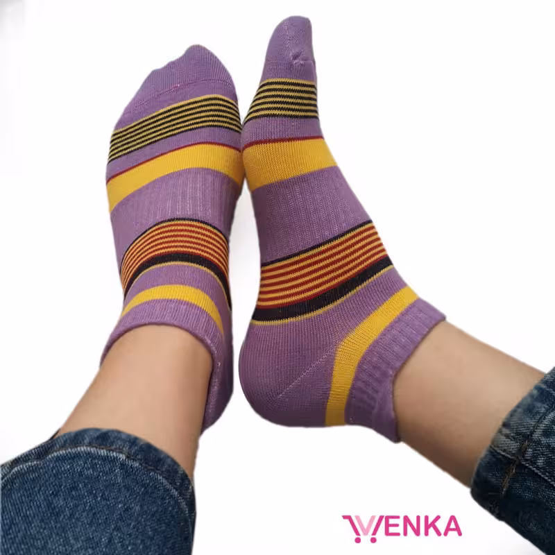 جوراب مچی طرح راه راه 9936