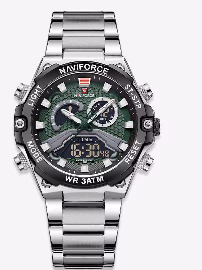 ساعت مچی دوزمانه مردانه نیوی فورس Naviforce NF 9207 S/B/GN