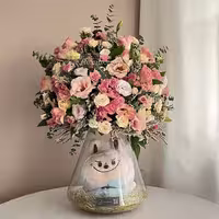باکس گل و عروسک لبوبو کد 293