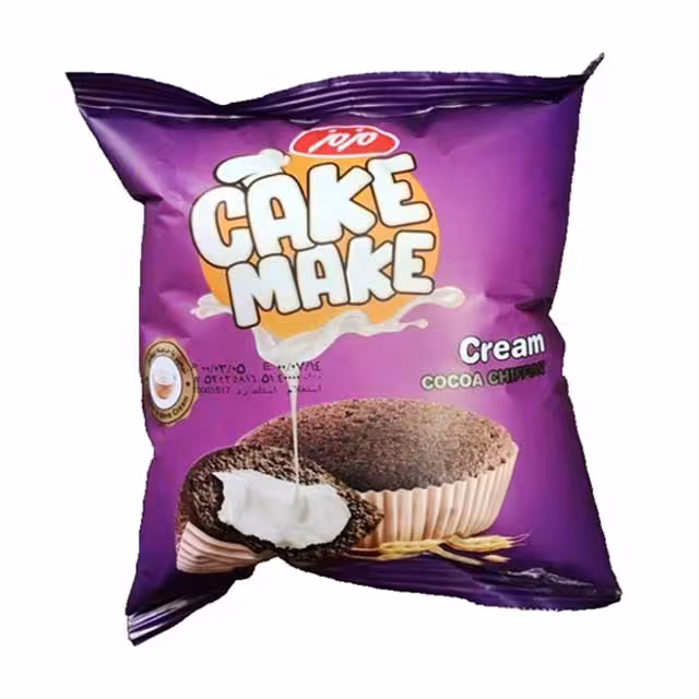 میک کیک شیفون کاکائویی با کرم خامه مزمز 50 گرمی