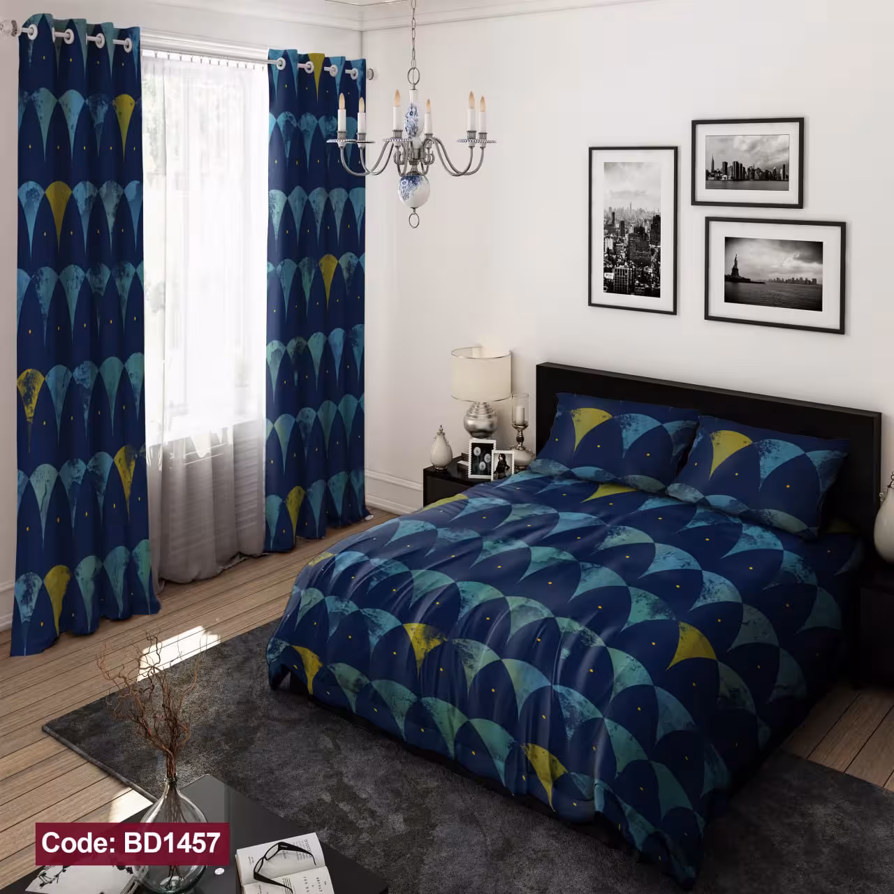 پرده پانچی مخمل چاپی دخترانه کد 1457