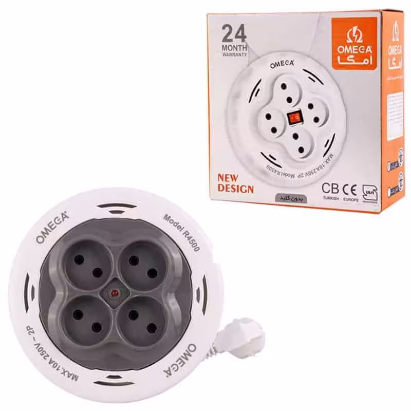 چند راهی 4 خانه امگا R4500 با کابل 5 متری