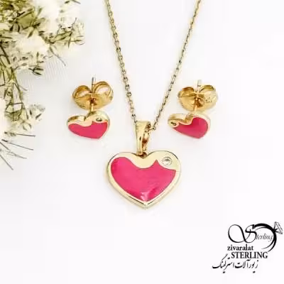 نیمست مارک ژوپینگ قلب صورتی مشابه طلا کد 19704