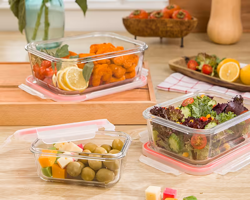 ست ظرف شیشه ای 6 پارچه مستطیل لیمون