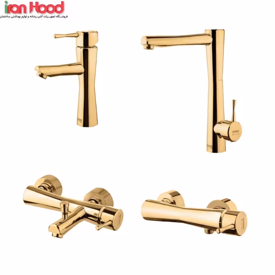 ست شیرالات درخشان مدل فلاور طلایی