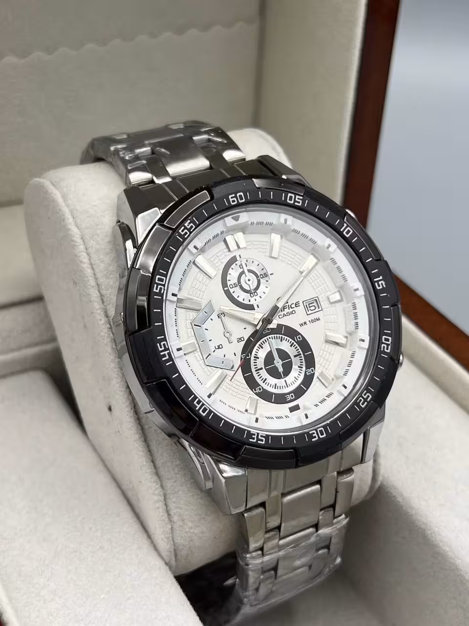 ساعت کاسیو مردانه بند استیل نقره ای هدیه روز مرد و ولنتاین