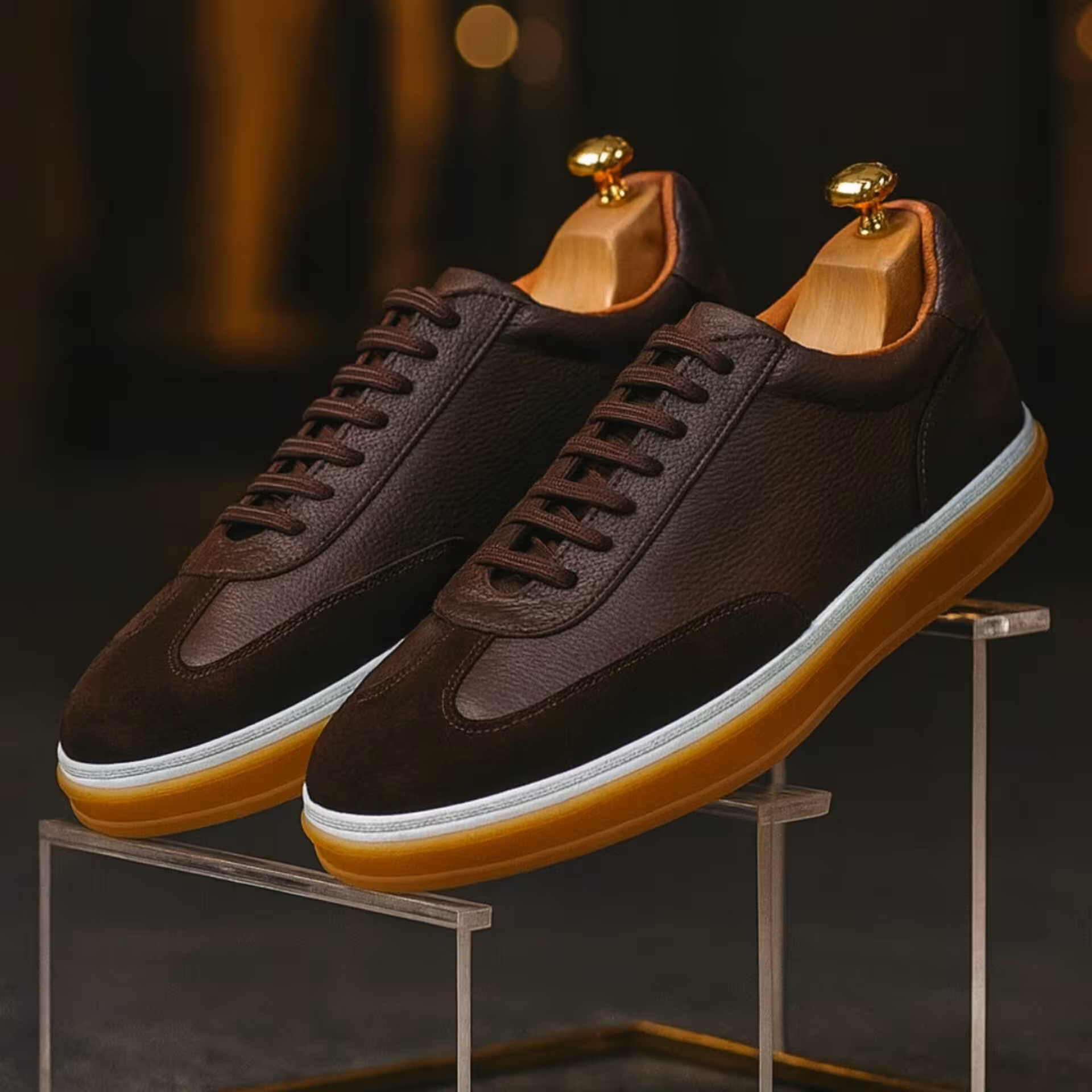 کفش چرم مردانه ونس کد VN080BR رنگ قهوه‌ای