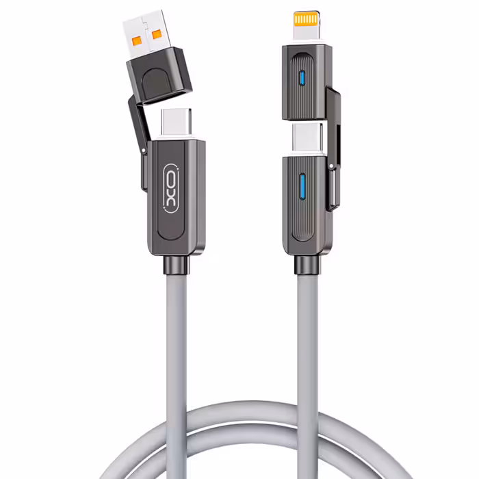 کابل شارژ چهار سر ایکس او مدل XO-NB275 طول 1 متر توان 60 وات