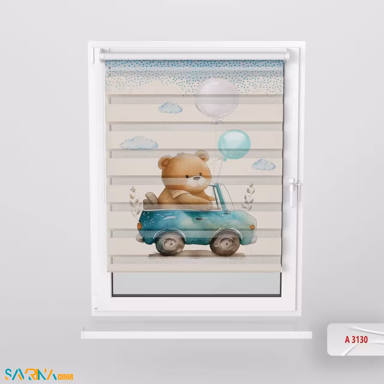 پرده زبرا بچگانه طرح خرسی عروسک کد A3130