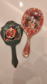 آینه دستی چوبی