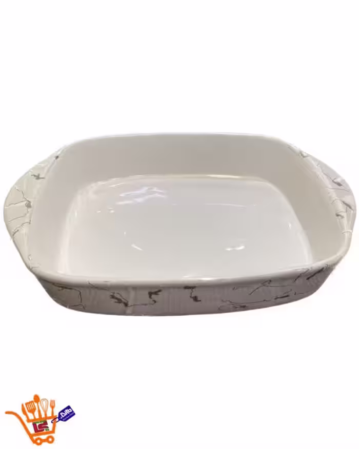 تابه سرو سرامیکی مستطیل دسته دار طرح ماربل سایز 2 ، 73308