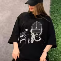 تیشرت لانگ کلاه bts