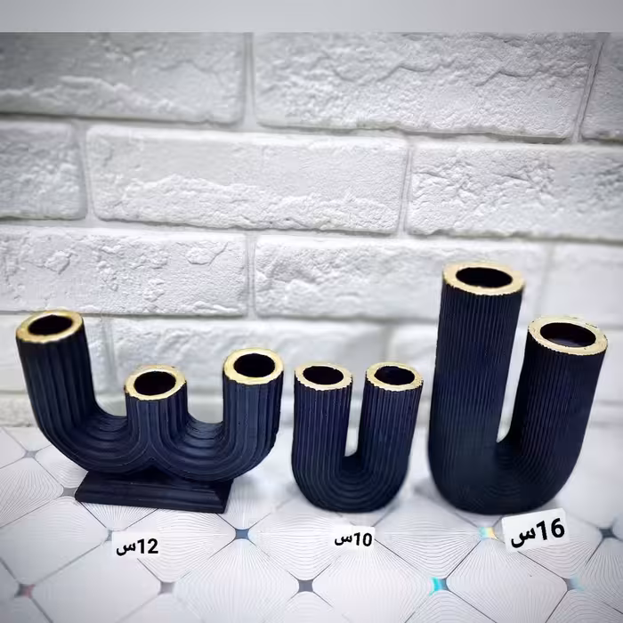 شعمدان پلی استر دکوری مدل خطی مجموعه 3 عددی