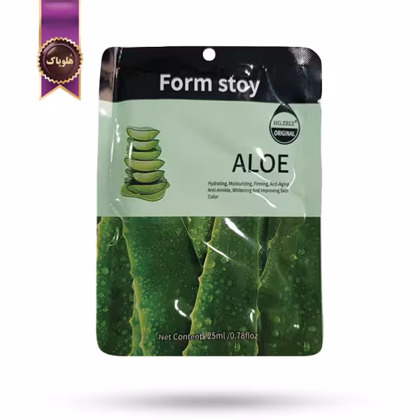 ماسک صورت ورقه‌ ای فارم استی Form stoy مدل آلوئه‌ ورا Aloe پک 1 عددی (اورجینال)