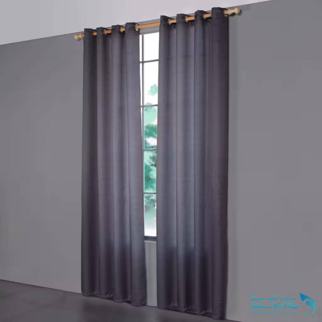 پرده طوسی پارچه هازان مدل cu1-02