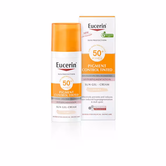 ژل کرم ضدآفتاب پیگمنت کنترل رنگی لایت اوسرین(EUCERIN-Pigment control tinted light sun gel cream)