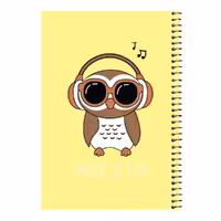 دفتر مشق 80 برگ اس جی مدل جغد و هدفون