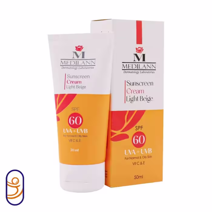 کرم ضدآفتاب پوست چرب و معمولی بژ روشن SPF60 مدیلن