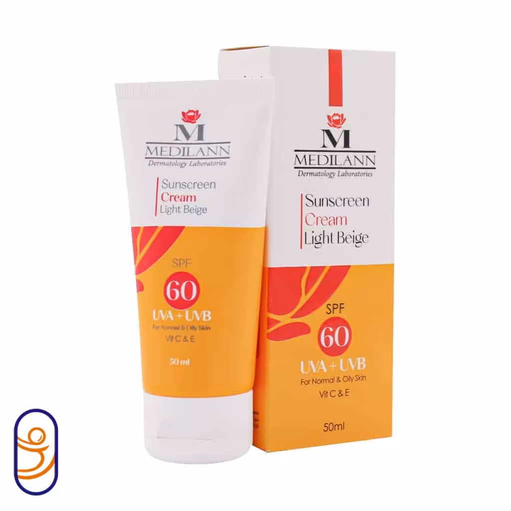 کرم ضدآفتاب پوست چرب و معمولی بژ روشن SPF60 مدیلن