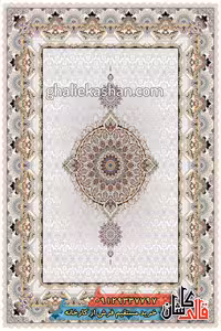 فرش 1000 شانه طرح کادو زمینه کرم کاشان
