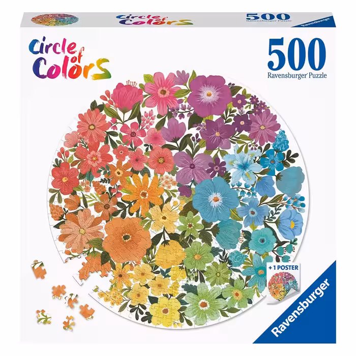 پازل 500 تکه دایره‌ای رونزبرگر طرح گل‌ها