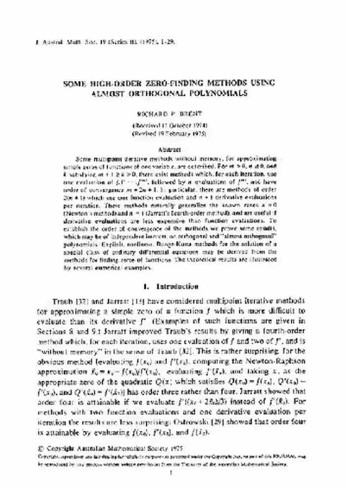 خرید و دانلود نسخه کامل کتاب rpb026i High-order zero-finding with orthogonal polynomials