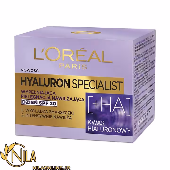 کرم صورت روزانه متخصص آبرسان لورال SPF20 حاوی هیالورونیک حجم 50 میلی لیتر