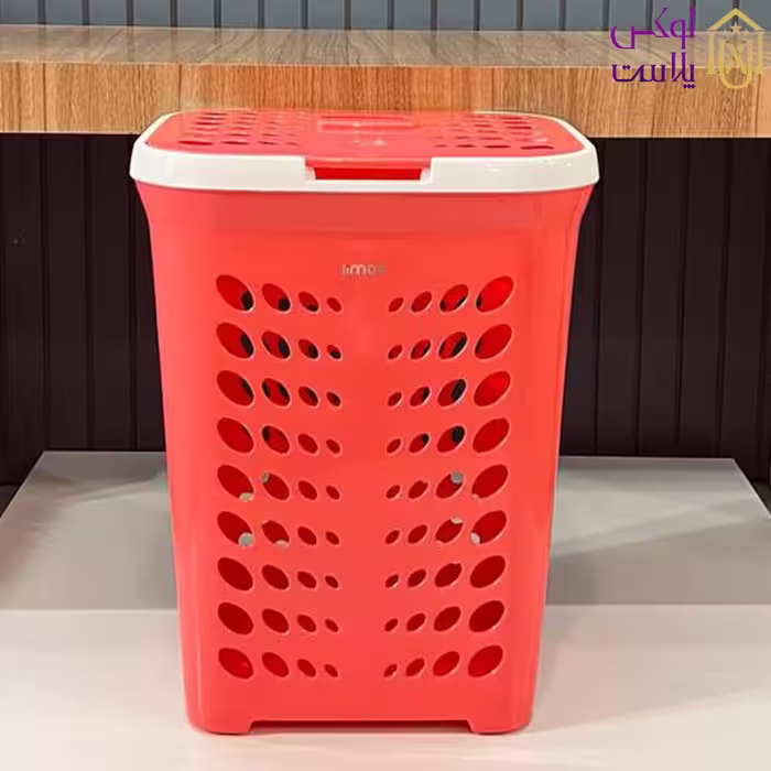 سبد رخت بلند دربدار لیمون مدل سارینا رنگ گلبهی