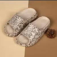 دمپایی مردانه یزی خطی کرم رنگ