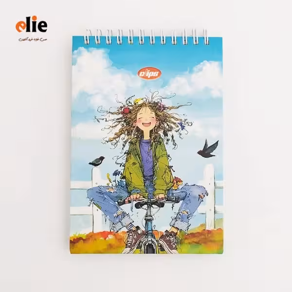 دفترچه یادداشت سیمی کلیپس جلدسخت طرح 004