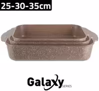 سرویس سینی فر ( ظرف فر ) گرانیتی مربعی سه تایی مدل 8307 زیو ترکیه / ZIO ZOT-8307