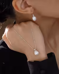 نیمست نقره مروارید اصل جواهری کد 00174