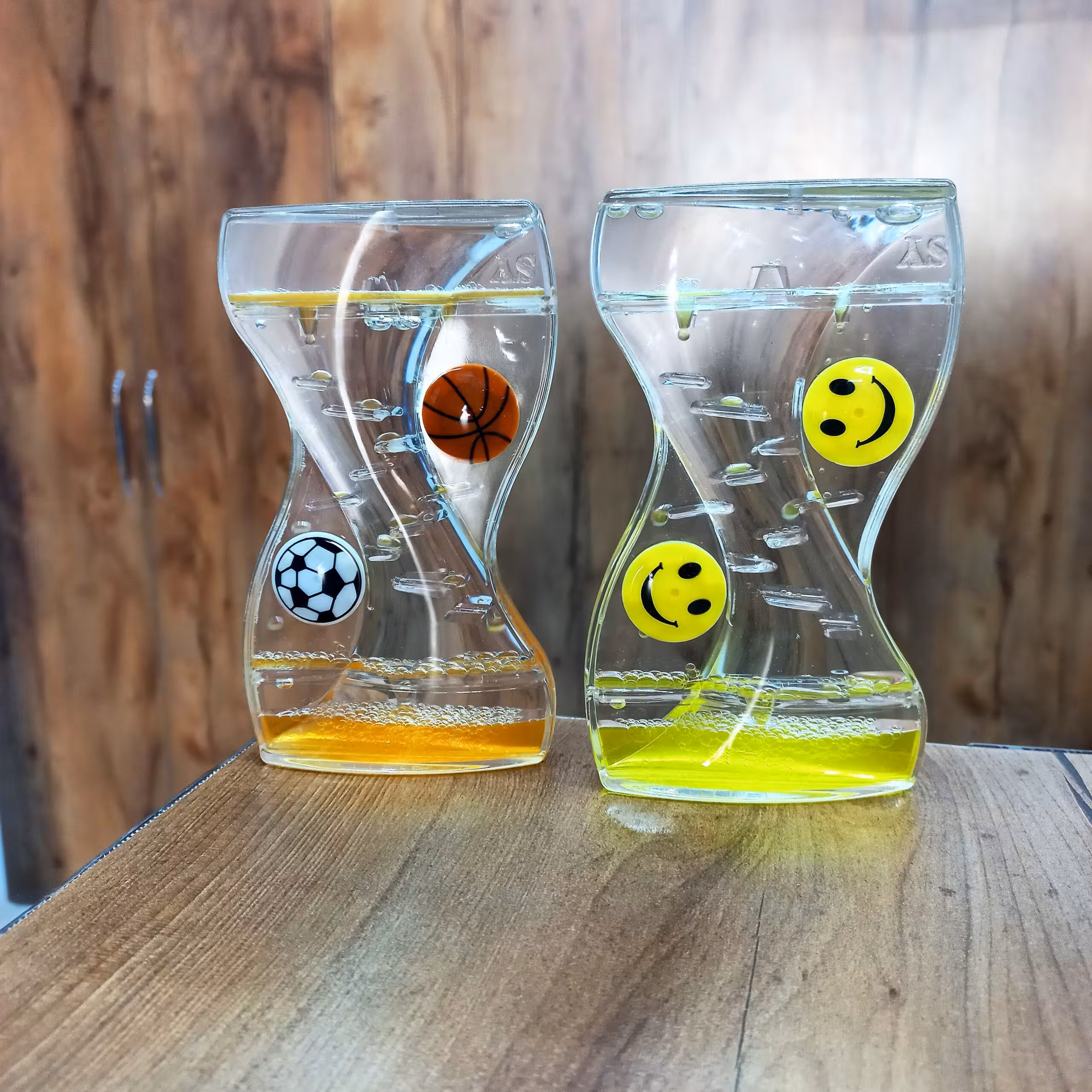 ساعت شیشه ای روغنی رومیزی