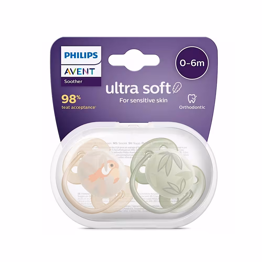 پستانک الترا سافت Avent سایز 0-6 ماهگی