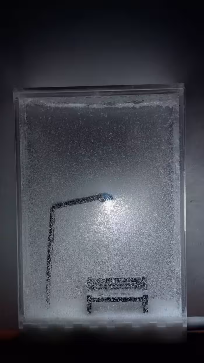 چراغ خواب شب برفی نیمکت دار