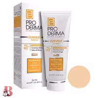 کرم ضد آفتاب بژ طبیعی پرودرما  SPF 40 مدل Sunblock حجم 40 میلی لیتر | PRODERMA SUNBLOCK SPF 40  FOUNDATION EFFECT SENSETIVE SKIN NATURAL BEIGE 40 ML