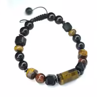 دستبند عقیق سیاه وچشم ببر کد 310181