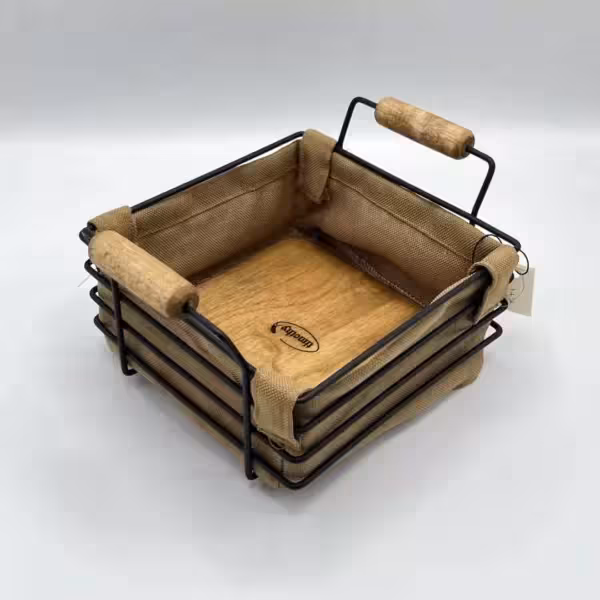 سبد نان و سبزی مربع نسکافه ای کوچک 4041