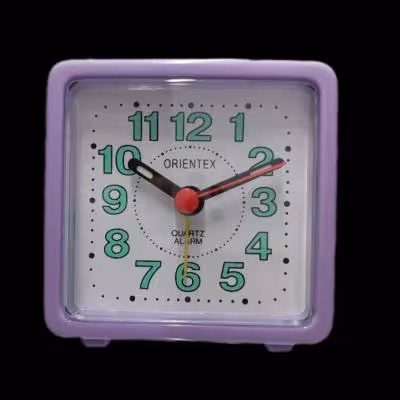 ساعت رومیزی کوچک آلارم دار بنفش رنگ ORIENTEX درجه 1