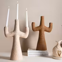 شمعدان دکوری مدرن طرح کاکتوس (تک)