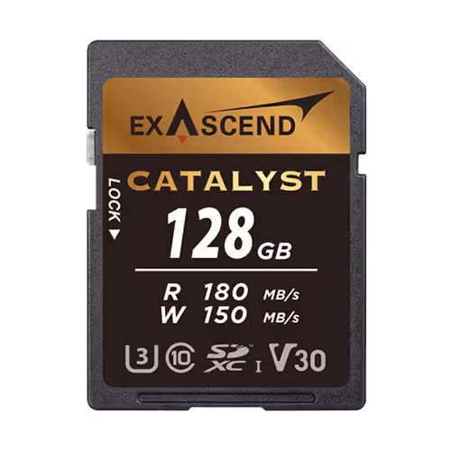 کارت حافظه SD اکساسند Exascend Catalyst UHS-I SDXC 128GB 180MB/S Memory Card V30