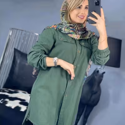 مانتو الیاف بغل زیپ64067