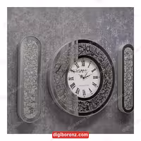 ساعت گرد قرآنی نقره ای