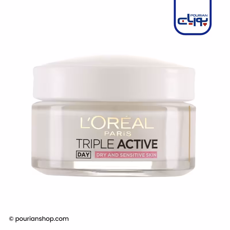 ژل کرم آبرسان روز پوست های خشک و حساس لورال تریپل اکتیو 50میل _ LOreal Triple Active