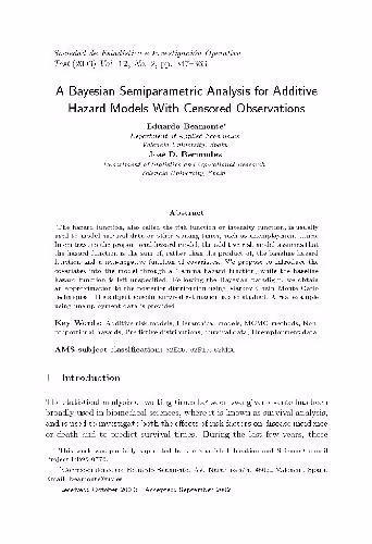 خرید و دانلود نسخه کامل کتاب A bayesian semiparametric analysis for additive Hazard models with censored observations